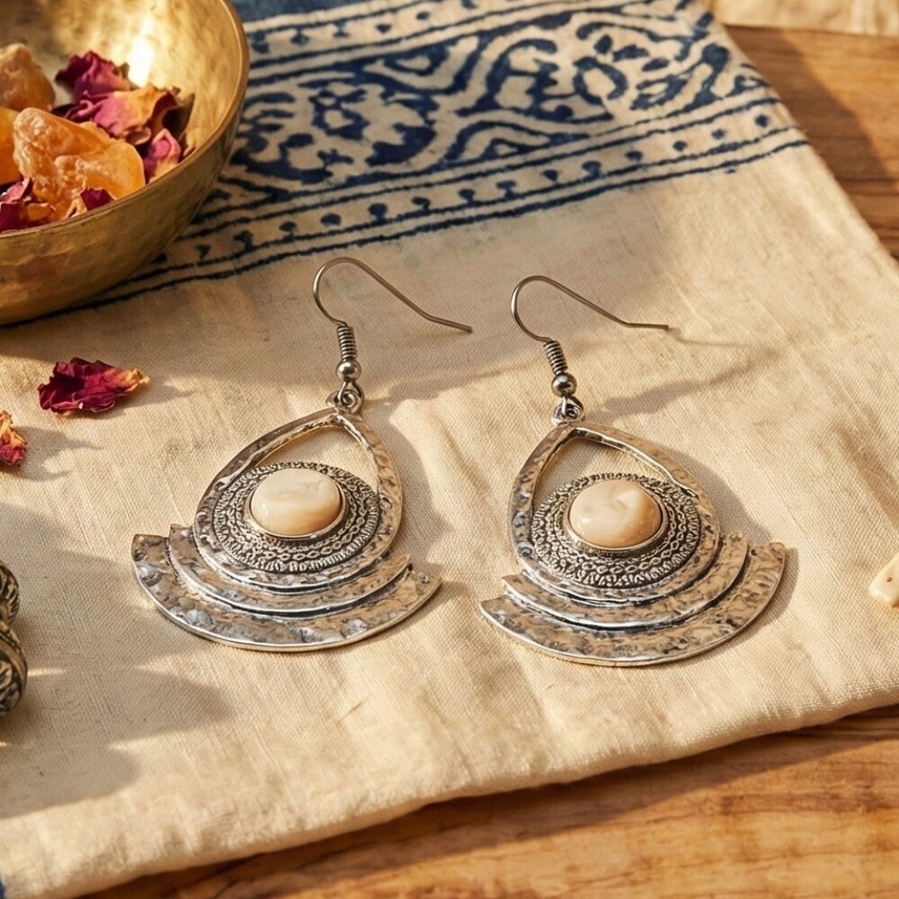 Turkish Handcrafted Boho Chic Dangle Earrings - Statement Fashion Jewelry - Picture 5 of 11